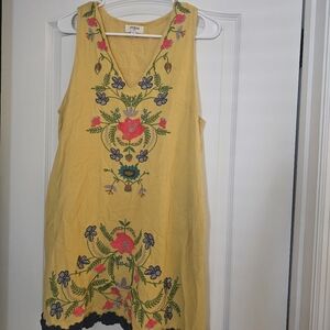 Umgee Yellow Sundress Sleeveless V-Neck Casual